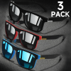 3PCS Square Polarized Sunglasses Anti Glare Sun Shades For Summer Party Vacation Travel Driving Fishing