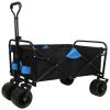 400lbs Collapsible Foldable Wagon Cart, Beach Wagon Utility Cart Utility Wagon Grocery Cart for Camping Shopping Sports Gardening Fishing