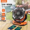 VEVOR Portable Fan Rechargeable 13 inch, Battery Powered Fan with LED Lantern, 4 Speeds Adjustable & 45°/90°Automatic Swivel & Timer