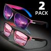 2pcs Square Gradient Mutipcolor Polarized Sunglasses Anti Glare Sun Shades For Summer Party Vacation Travel Driving Fishing