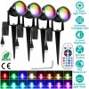 4Pcs Landscape Lights Color Changing Landscape Spotlight IP65 Waterproof RGBW LED Colorful Stake Light with Remote Control 16 Color 4 Dynamic Light Mo