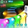 4Pcs Landscape Lights Color Changing Landscape Spotlight IP65 Waterproof RGBW LED Colorful Stake Light with Remote Control 16 Color 4 Dynamic Light Mo