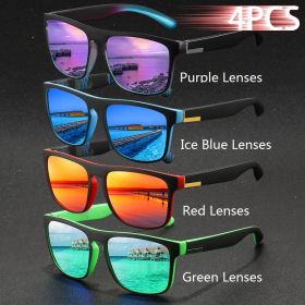 4 PCS Fashion Vintage Classic stripe design Sports Sunglasses Men Women Fishing Brand Designer Sun Glasses Man Eyewear UV400