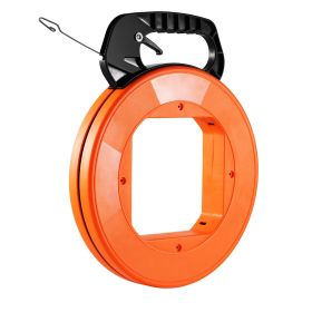 Fish Tape Wire Cable Line Puller 120ft 1/8 in Steel with High Plastic Case