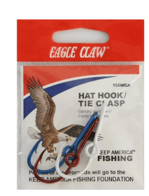 Eagle Claw Hat Fishing Hook Assortment, Red, White, and Blue