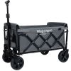 Expandable Dual-Layer Utility Wagon with 100% Extra Space - Grocery Cart for Camping, Shopping, Sports, Gardening, Fishing, Gray