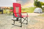 Camping Directors Chair, Heavy Duty,Oversized Portable Folding Chair with Side Table, Pocket for Beach, Fishing,Trip,Picnic,Lawn Red