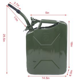 5 Gallon 20L Protable Green Jerry Can Oil Gasoline Gas Steel Tank w/ Spout Steel