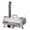 Stainless Steel Pizza Oven Outdoor 12" Automatic Rotatable Pizza Ovens,Portable Wood Fired Pizza Oven Pizza Maker with Timer, Built-in Thermometer