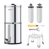 2.25G Gravity-fed Water Filter Countertop System Stainless Steel 2 Filters