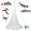 8ft Radius Fishing Cast Net Bait Trap Easy Throw Heavy Duty Hand Cast Net with Chain Sinker Bottom Spread
