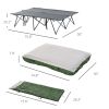 Compact Portable Camping Bed 2-Person Collapsible Cot with Sleeping Bag Air Mattress Pillows for Fishing Hiking