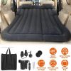 Air Mattress,SUV Air Mattress Thickened Camping Bed Cushion with Pillow Air Pump Storage Bag PVC Flocked Car Bed for Home Car Travel Camping (black)