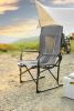 Camping Directors Chair, Heavy Duty,Oversized Portable Folding Chair with Side Table, Pocket for Beach, Fishing,Trip,Picnic,Lawn Grey