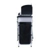 Aluminum Portable Camping Kitchen Fold-Up Cooking Table With Windscreen and 3 Enclosed Cupboards for BBQ, Party, Picnics, Backyards