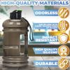 2.2L Water Bottle 75oz Half Gallon Capacity Leakproof BPA Free Odorless Material Solid Jug Daily Hydration Gym Fitness Athletic Gear Sports Water Bott