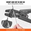 VEVOR Wire Rope Crimping Tool and Cutter Up To 2.2mm Wire Cable Crimps, 1/64" - 3/32" Crimping Loop Sleeve Kit and 160pcs Aluminum Buckles