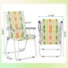 Set of 2 Webbed Folding Beach Chairs, Outdoor Patio Lawn Foldable Chairs for Camping Fishing Yard Poolside BBQ, Yellow & Green