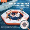 VEVOR Inflatable Floating Dock, ø8.5FT Inflatable Dock Platform with ø5FT Trampoline Mesh Pool