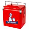 Yakimoto Classic Retro Metal Ice Chest, Multifunctional Portable Cooler With Bottle Opener 13L (14Qt), Keep Cold For A Long Time For Camping, Party