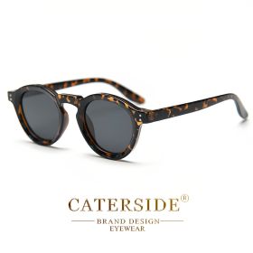 CATERSIDE Round Polarized Sunglasses Men Vintage TR90 Frame High-Quality Sun Glasses for Women Driving Fishing Eyewear UV400 (Lenses Color: C02 Tortoiseshell, Frame Color: as photo show)