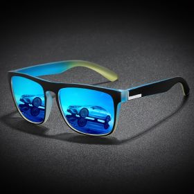 Square Gradient Mutipcolor Polarized Sunglasses Anti Glare Sun Shades For Summer Party Vacation Travel Driving Fishing (Lenses Color: C4)