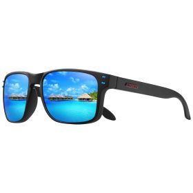 Men's Sunglasses Polarized Sunglasses for Men Women Sports Driving Fishing Glasses UV400 Protection (Lenses Color: 9102-Black-Blue)