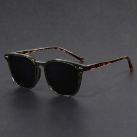 Male and female ultralight round sunglasses driving fishing UV polarized fashion glasses (Lenses Color: Green)