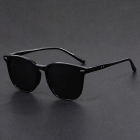 Male and female ultralight round sunglasses driving fishing UV polarized fashion glasses (Lenses Color: black)