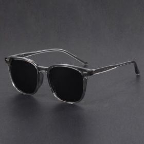 Male and female ultralight round sunglasses driving fishing UV polarized fashion glasses (Lenses Color: Grey)