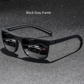 Classic Vintage Check Pattern Square Sunglasses Men Women Fashion Fishing Driving Man Sun Glasses UV400 Retro Eyewear (Lenses Color: Black Gray)