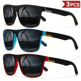 Fashion Vintage Square Polarized Sunglasses Men Women Driving Fishing Luxury Brand Designer Sun Glasses Driver's Eyewear UV400 (Lenses Color: 3PCS-1)