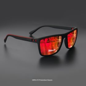 2025 New Square Frame Polarized Sunglasses High-Quality Spring Hinges Multicolor Coated Lenses for Vacation Driving Fishing UV P (Lenses Color: C3)