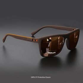 2025 New Square Frame Polarized Sunglasses High-Quality Spring Hinges Multicolor Coated Lenses for Vacation Driving Fishing UV P (Lenses Color: C2)