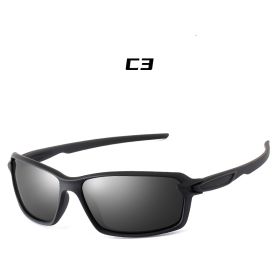 Men's Sports Cycling Polarized Sunglasses for Outdoor, Fishing, Traveling, Driving Square Frame Glasses (Lenses Color: C3)