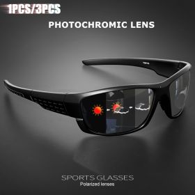1PCS/3PCS Polarized Sports Sunglasses for Outdoor Fishing, Travel, Running, Driving - High-Quality Photochromic Lens Anti-Glare (Lenses Color: C2 photochromic)