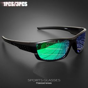 1PCS/3PCS Polarized Sports Sunglasses for Outdoor Fishing, Travel, Running, Driving - High-Quality Photochromic Lens Anti-Glare (Lenses Color: C6 Green)