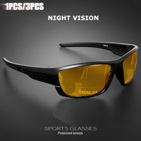 1PCS/3PCS Polarized Sports Sunglasses for Outdoor Fishing, Travel, Running, Driving - High-Quality Photochromic Lens Anti-Glare (Lenses Color: C3 Yellow)