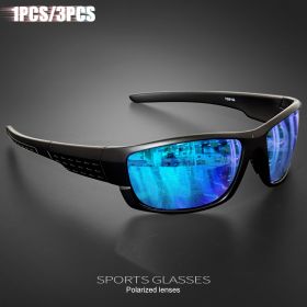 1PCS/3PCS Polarized Sports Sunglasses for Outdoor Fishing, Travel, Running, Driving - High-Quality Photochromic Lens Anti-Glare (Lenses Color: C4 Blue)