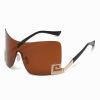 One Piece Arc Shield Rimless Sunglasses Women Vintage Fashion Sun Glasses Female Big Frame Sexy Trend Luxury Brand Design Shades