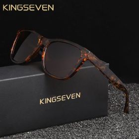 KINGSEVEN Fashion Sunglasses Polarized UV400 Women Glasses Male Female Ultralight TR90 Fishing Driving TR90 1PACK Eyewear (Lenses Color: Amber Brown)
