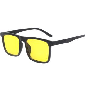 Black Leopard Square Frame Anti Blue Ray Polarized Sunglasses for Men and Women Outdoor Fishing Driving (Lenses Color: C4)