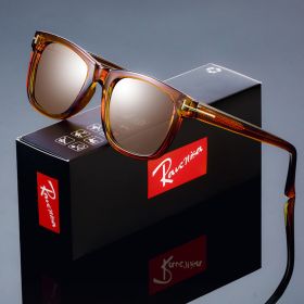 Fashion Square Polarized Sunglasses man Driving Fishing Luxury Brand Designer UV400 Eyewear (Lenses Color: Brown, Frame Color: polarized)