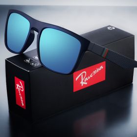 Fashion Square Vintage Polarized Sunglasses Men Women Retro Driving Fishing Sun Glasses UV400 Eyewear (Lenses Color: Blue, Frame Color: polarized)