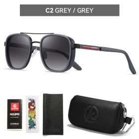 KDEAM Full-Rim Polarized Sunglasses For Men Crafted From High-Quality TR90 Sunglasses Fishing And Driving (Lenses Color: C2  gradient black)