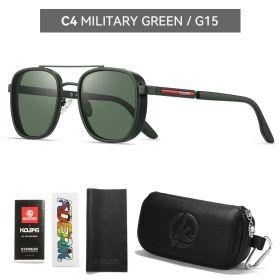 KDEAM Full-Rim Polarized Sunglasses For Men Crafted From High-Quality TR90 Sunglasses Fishing And Driving (Lenses Color: C4 green)
