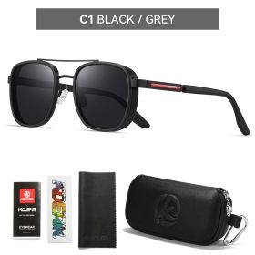 KDEAM Full-Rim Polarized Sunglasses For Men Crafted From High-Quality TR90 Sunglasses Fishing And Driving (Lenses Color: C1 black)