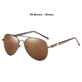 Luxury Pilot Polarized Sunglasses Men Women Driving Fishing Retro Sun Glasses Brand Designer Male Metal Sunglasses For Man UV400 (Lenses Color: 04 Brown - Brown)