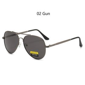 Luxury Pilot Polarized Sunglasses Men Women Driving Fishing Retro Sun Glasses Brand Designer Male Metal Sunglasses For Man UV400 (Lenses Color: 02 Gun)