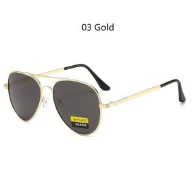 Luxury Pilot Polarized Sunglasses Men Women Driving Fishing Retro Sun Glasses Brand Designer Male Metal Sunglasses For Man UV400 (Lenses Color: 03 Gold)